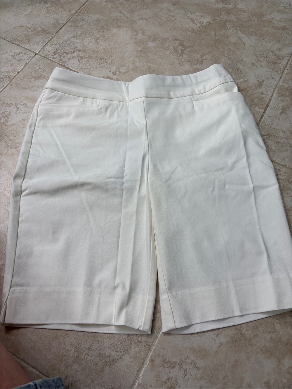 Chico's White Tailored Bermuda Shorts